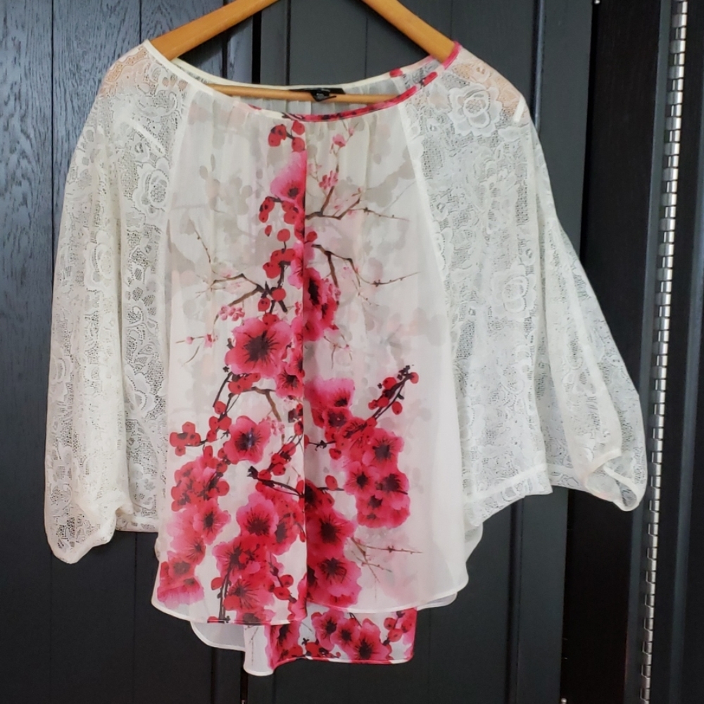 Style and company lace flower blouse